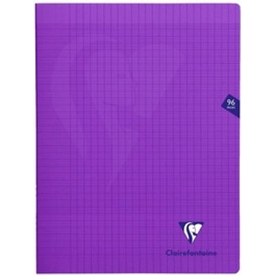Clairefontaine Mimesys - Cahier polypro 24 x 32 cm - 96 pages - grands carreaux (Seyes) - violet