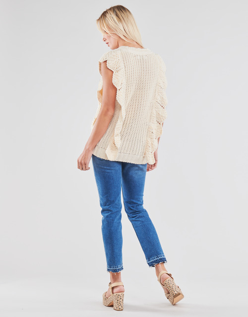 Cream - ANNOLINA KNIT SLOPOVER - Blanc
