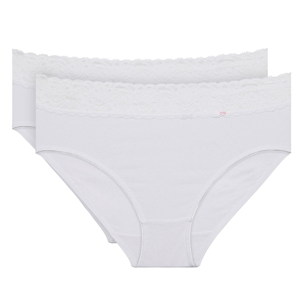 DIM<br>Conjunto de 2 calcinhas femininas de algodão elástico