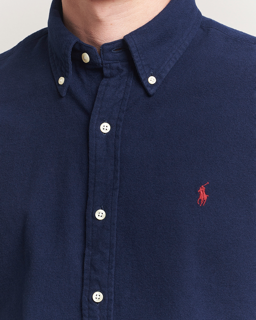 Polo Ralph Lauren Custom Fit Brushed Flannel Shirt Newport Navy