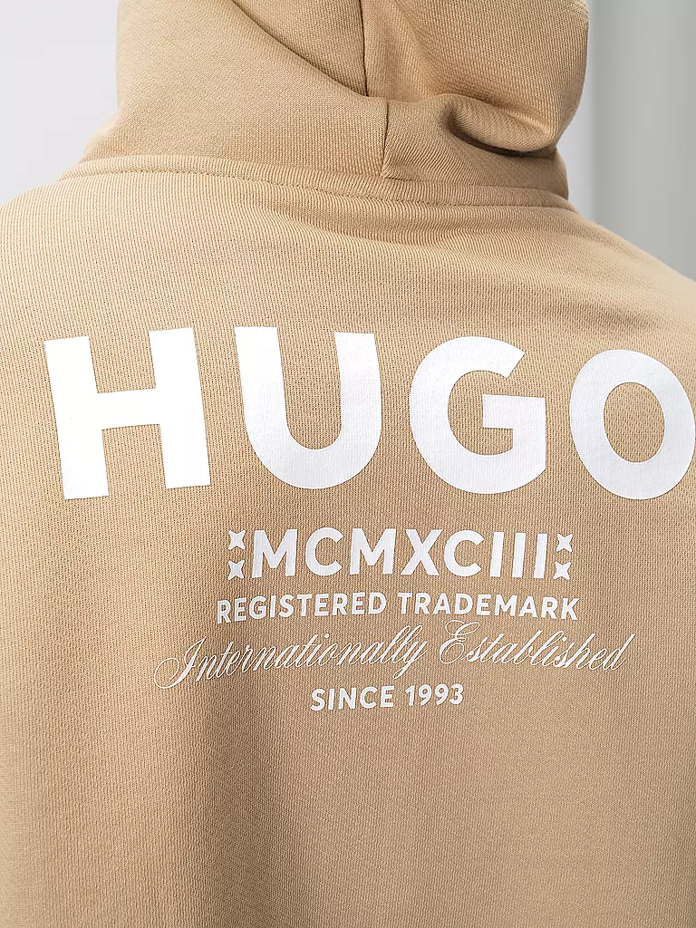 HUGO Kapuzensweatjacke NARDIMEZ beige