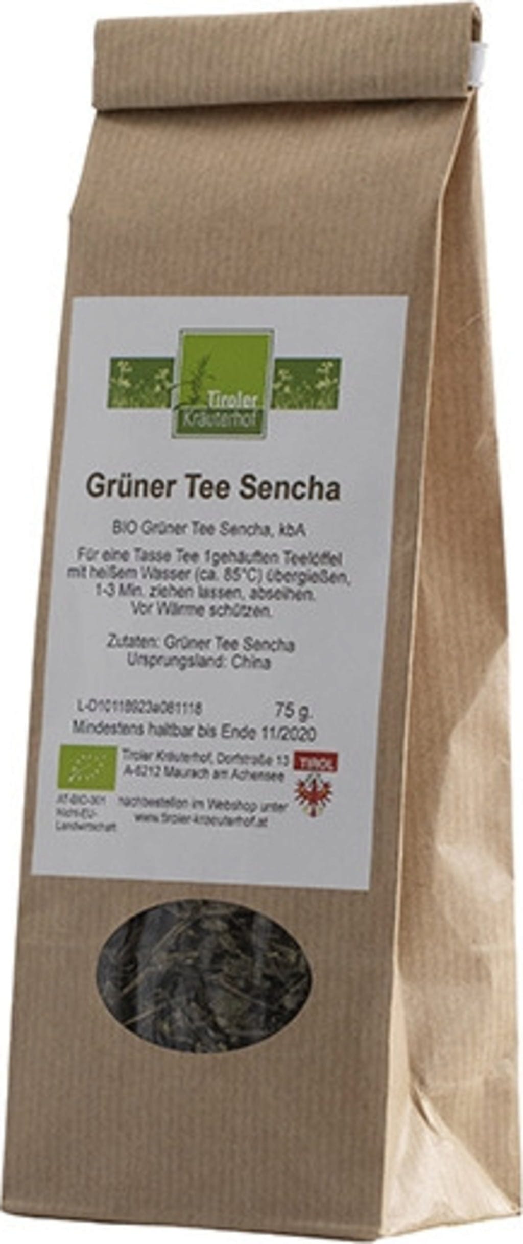 Tiroler Kräuterhof  Bio Grüntee Sencha, 75 g