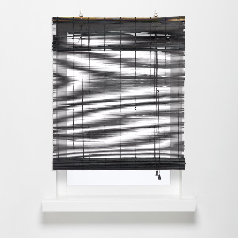 Rolgordijn Bamboe Zwart 120x220 cm