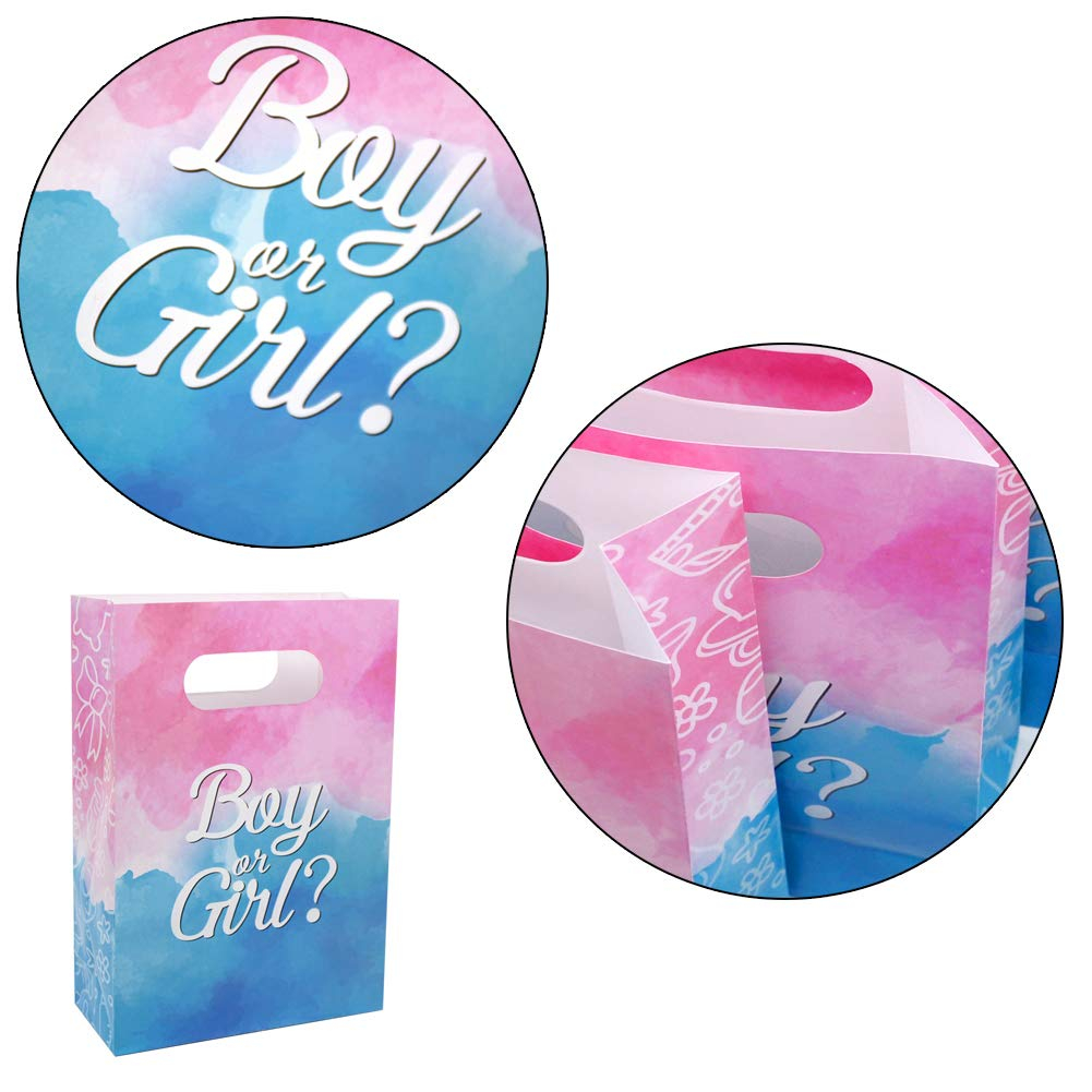 (24er Set) Baby Shower Tüten Geschenktaschen Gender Reveal Candy Gift Bags - Boy or Girl