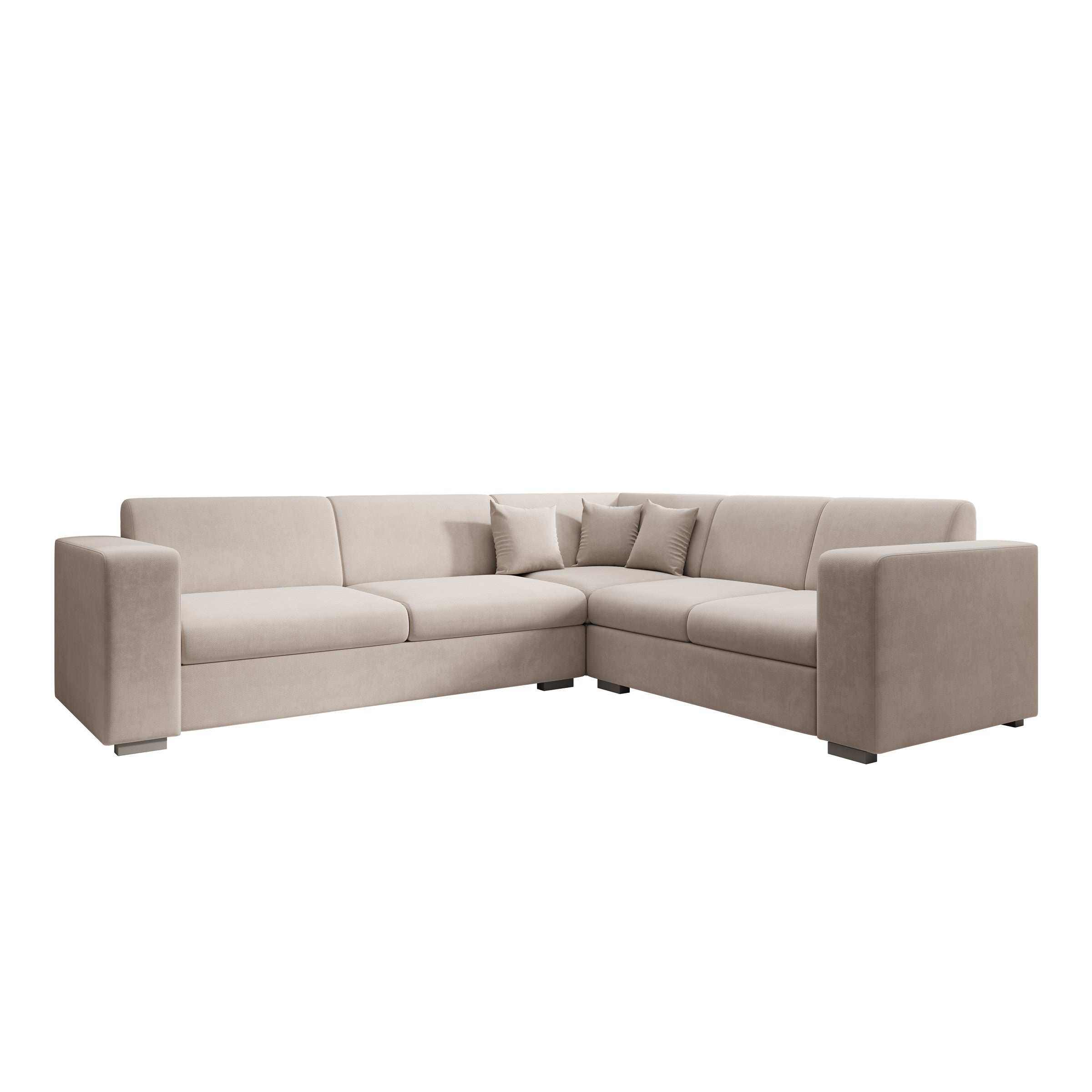 Santana - Hoekbank 4-zits - Stof beige - Rechts