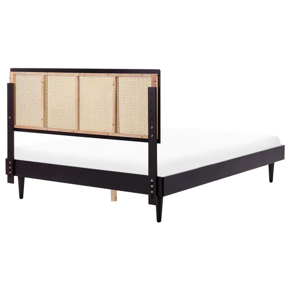 AURAY - Tweepersoonsbed - Zwart - 160 x 200 cm - Rubberhout