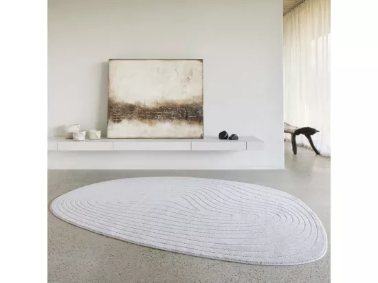 Elliott I - Tapis contemporain de forme organique - Écru - 200x290cm