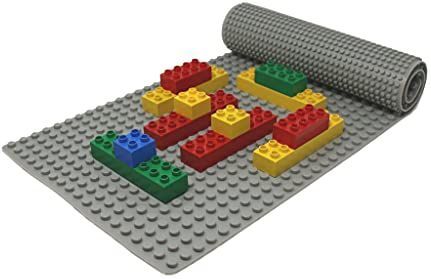 LaRich - Bouwsteenmat - Grijs - Dubbelzijdige Bouwplaat - Groot - 30,5 x 80,5 cm - Waterdicht