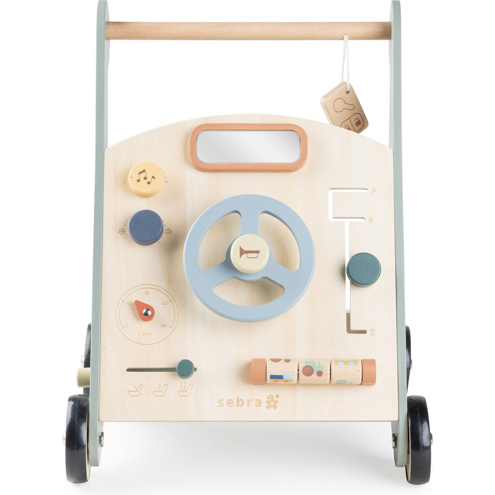 Køb Sebra Wooden Aktivitets Gåvogn Car