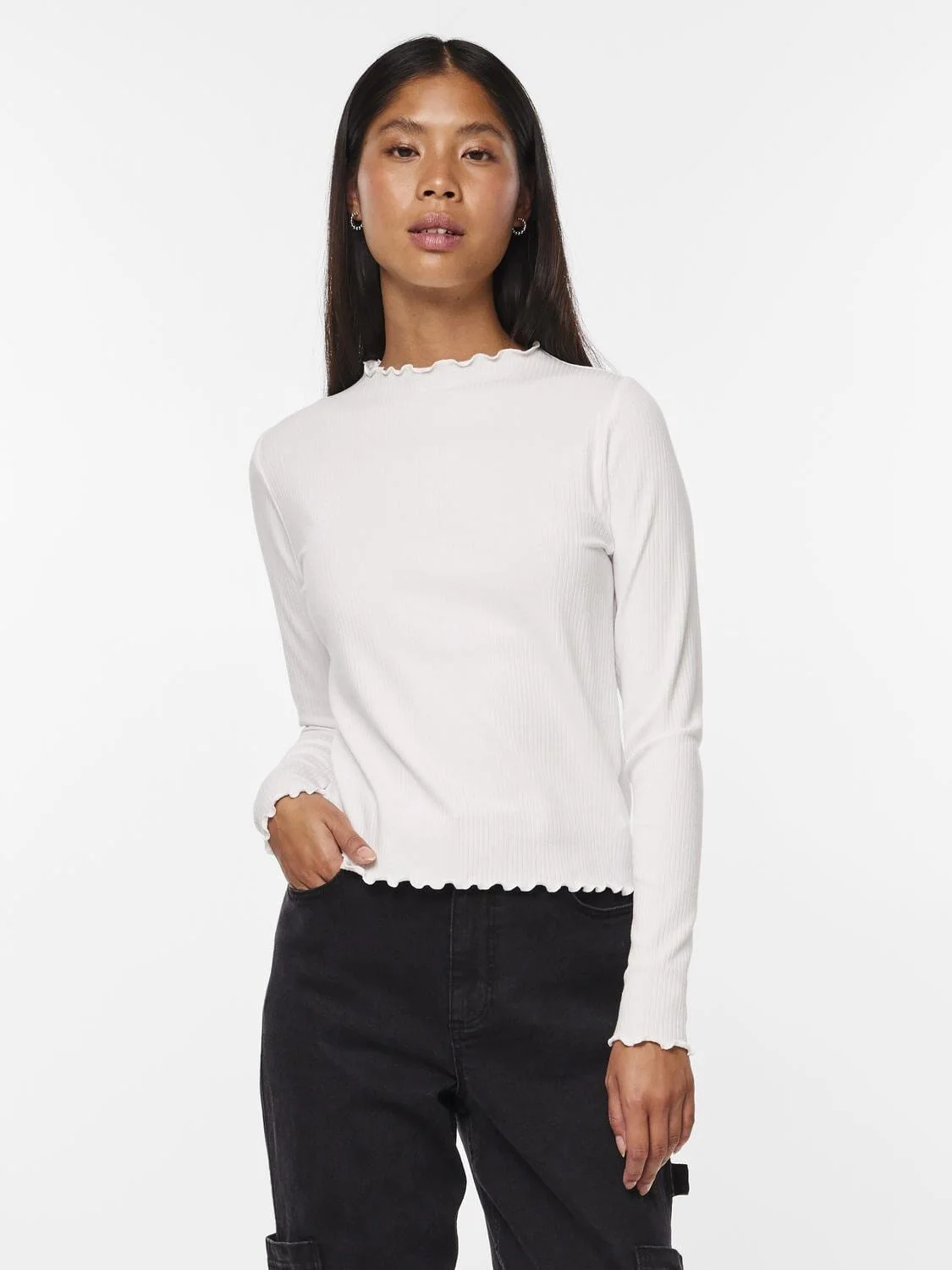 Pieces Pcnicca Ls Top 4073266 bright white