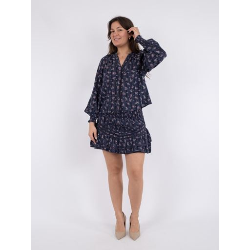Neo Noir Stimma Delicate Floral Bluse, Dusty Navy, 40