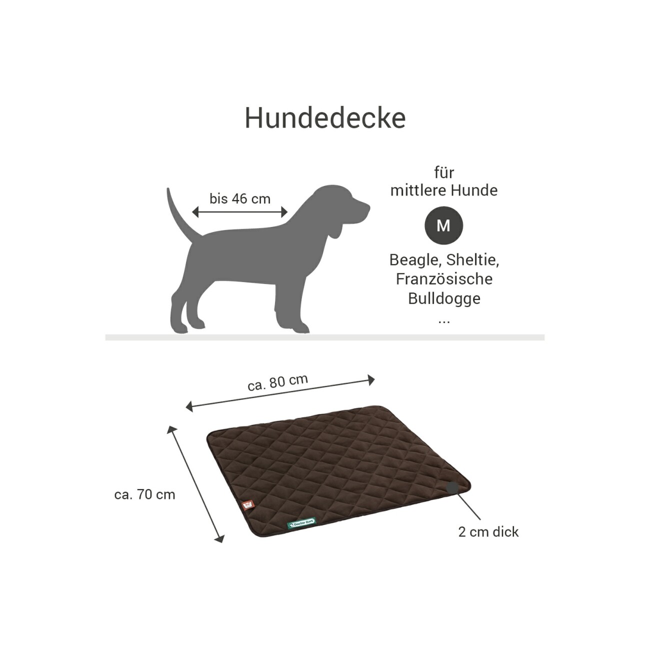 Doctor Bark Fleece Wendedecke braun M