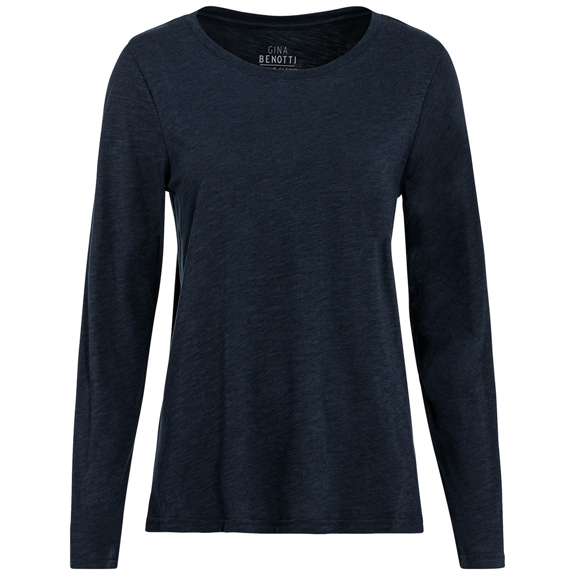 Gina Benotti Damen Langarmshirt unifarben dunkelblau