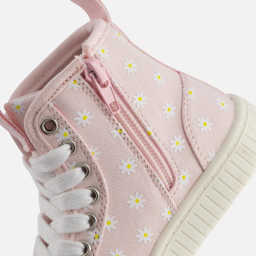 Muyters Flower Veterboots roze Canvas