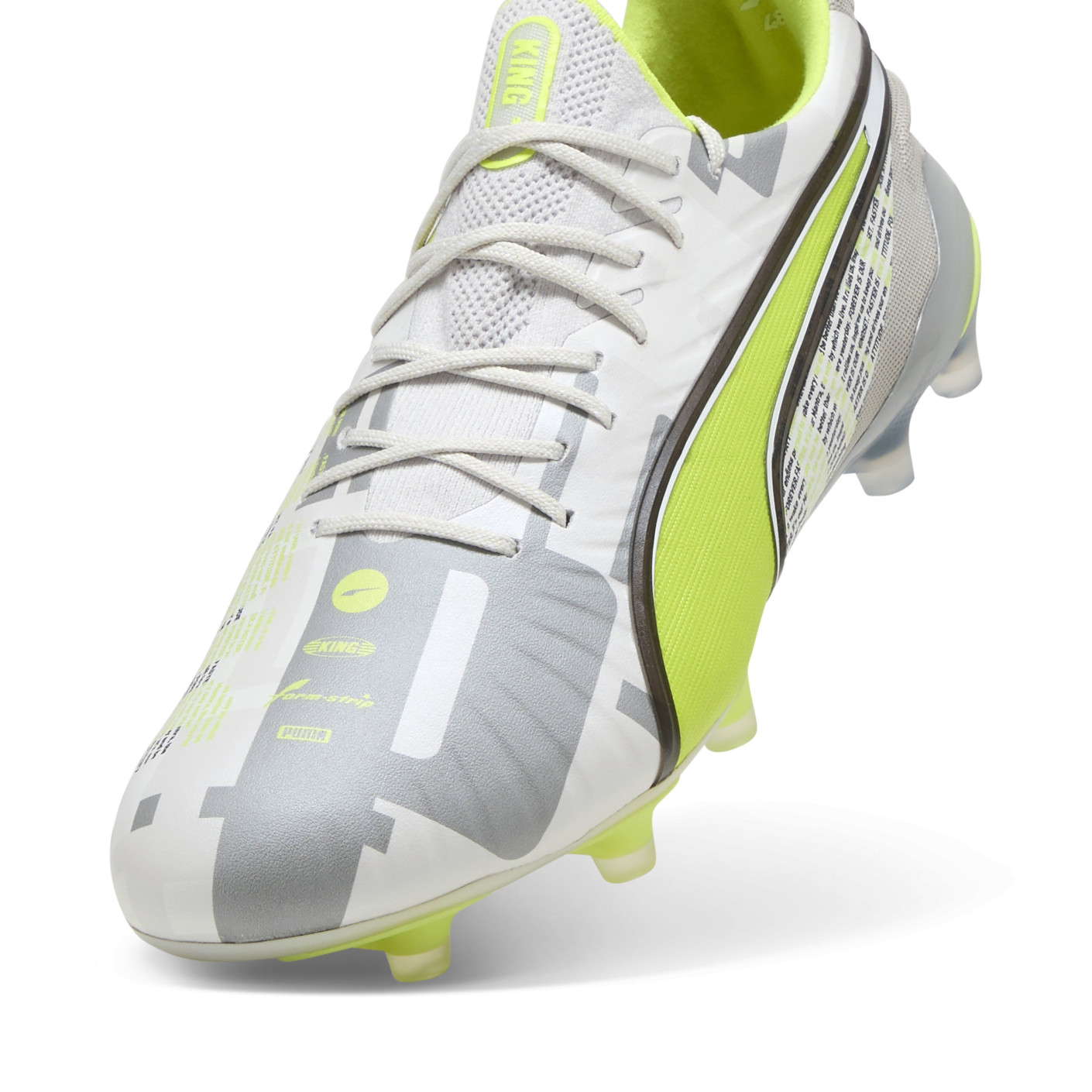 PUMA King Ultimate Forever Gras / Kunstgras Voetbalschoenen (MG) Grijs Geel Zwart