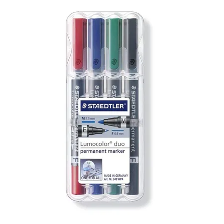 STAEDTLER® 348 WP4 Lumocolor duo permanent marker, 4 Stück