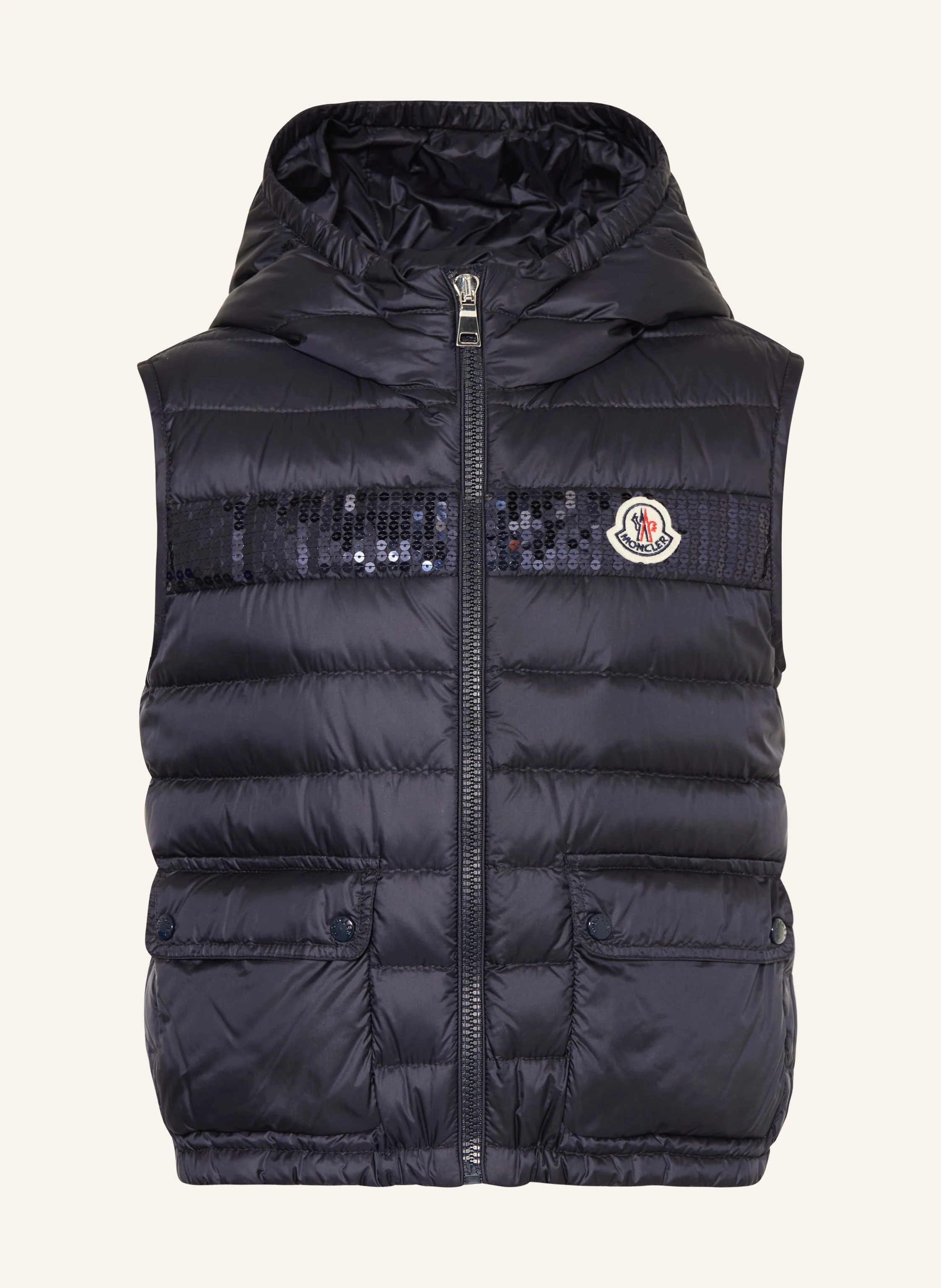 MONCLER enfant Daunenweste mit Pailletten