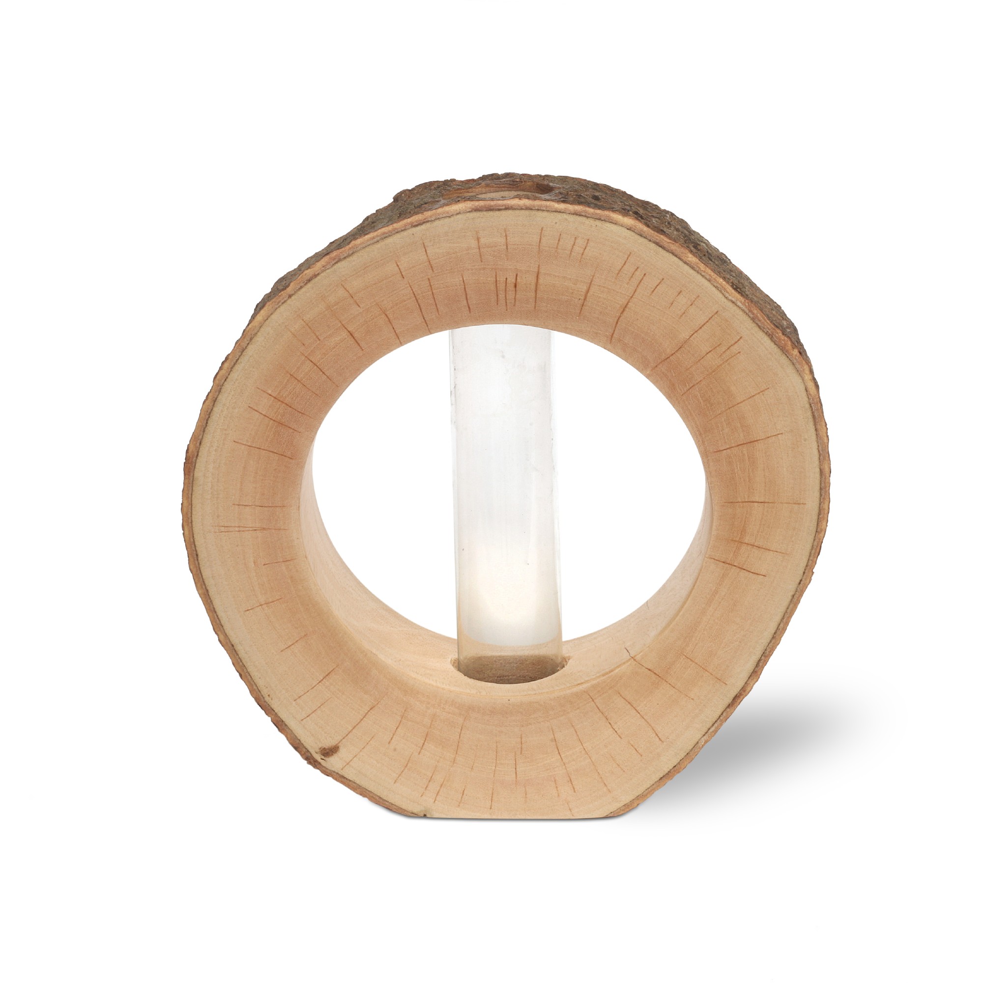 Vase mit Baumrinde, Mangoholz, B 27 cm, H 25 cm, T 8 cm von fischer's lagerhaus