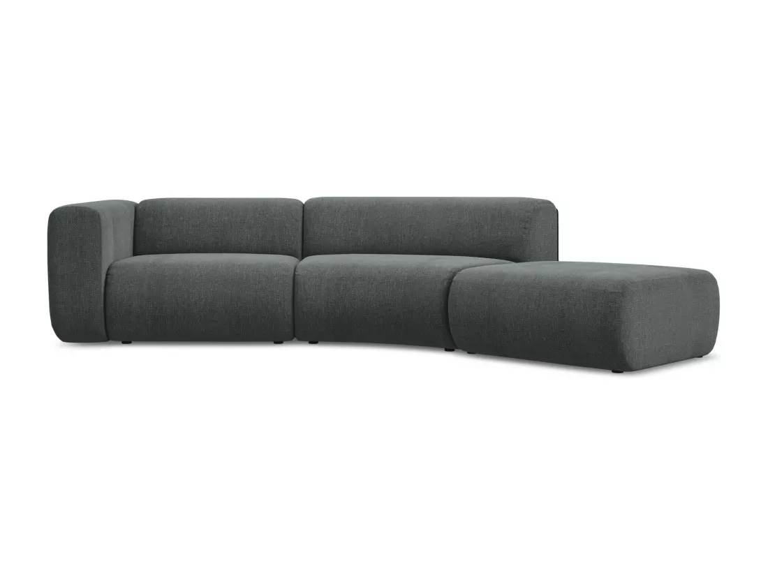 Canapé modulable 4 places droit en tissu chenille - graphite - EKAHI