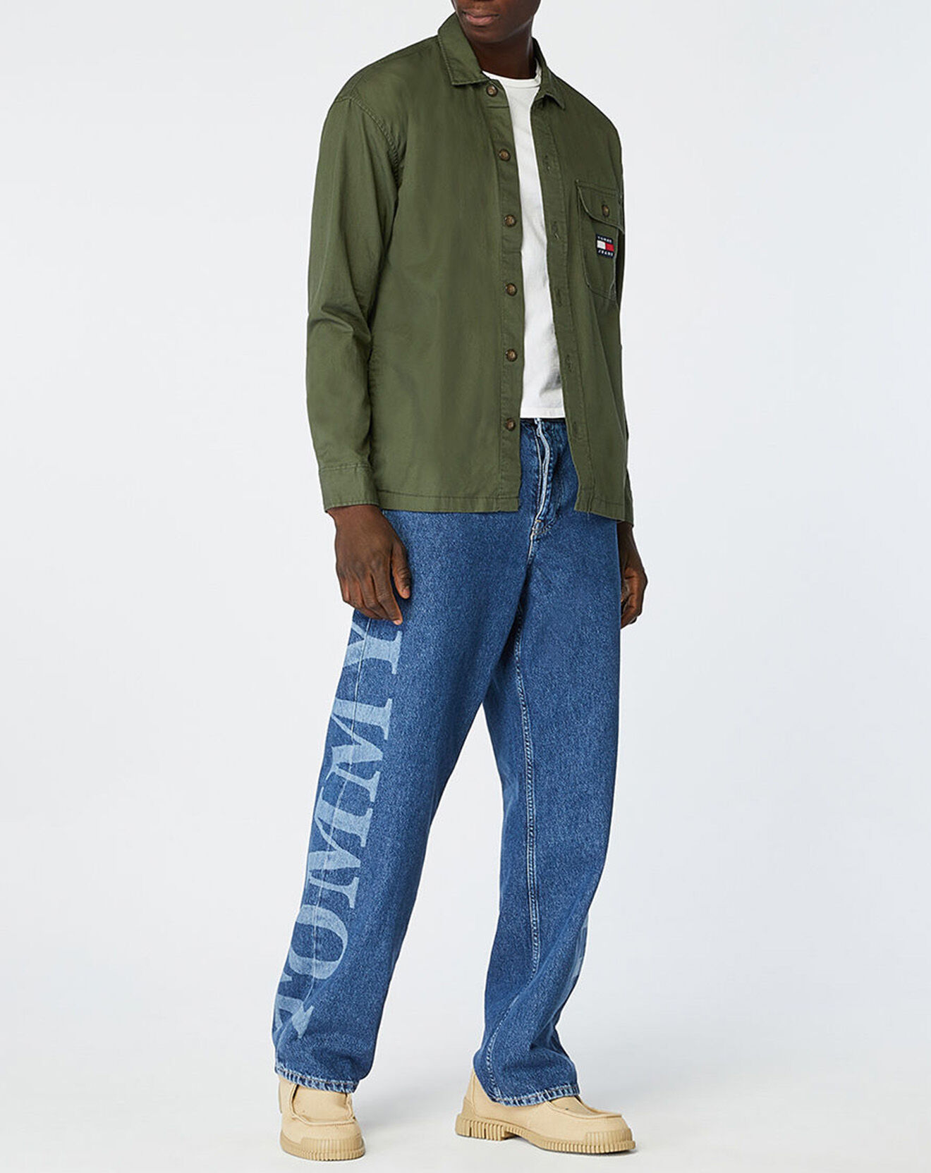 Tommy Jeans Surchemise droite Cassic Solid kaki