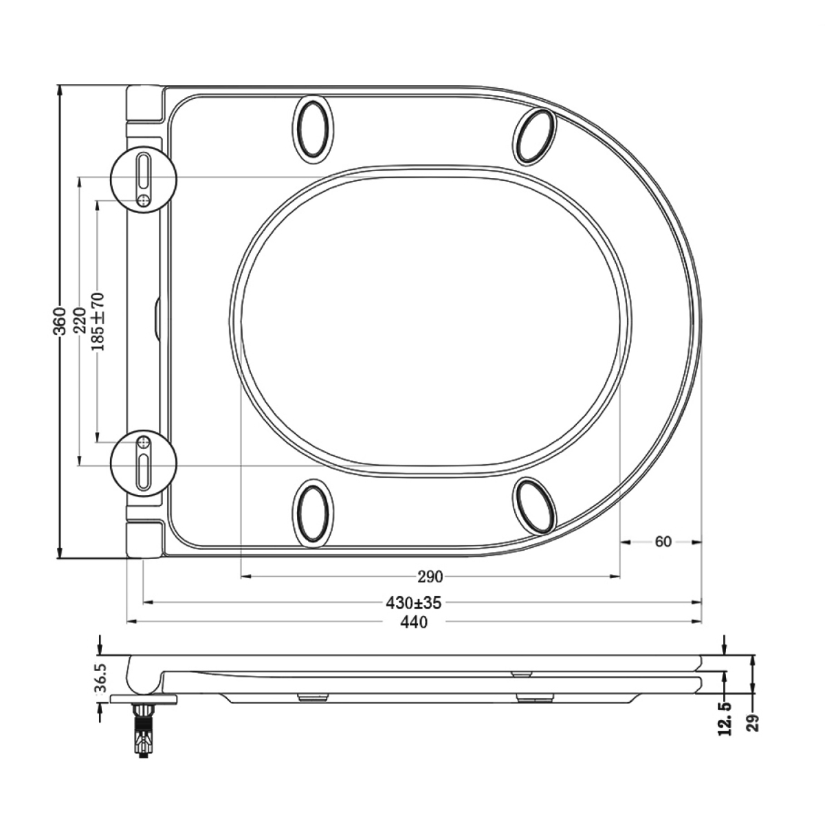 Bruckner Glanz toiletzitting softclose met quick release 36x44cm wit