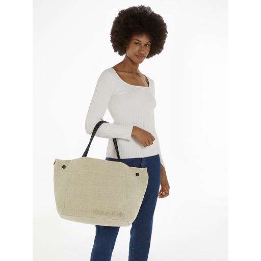 Calvin Klein Summer Story Shopper, Natural Linen