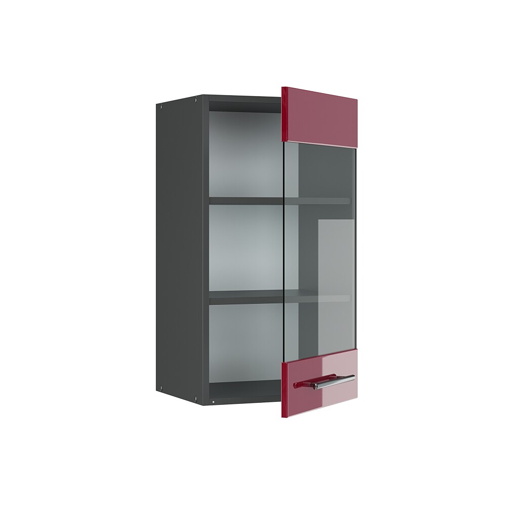 VICCO Hängeglasschrank 40 cm Bordeaux Hochglanz Küchenschrank Hängeschrank Küchenzeile Fame-Line