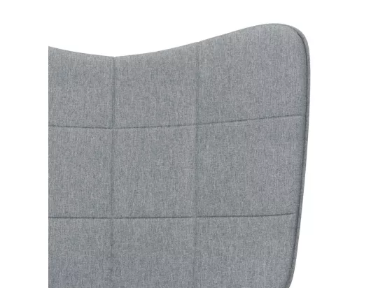 Chaise à bascule avec tabouret Gris clair Tissu