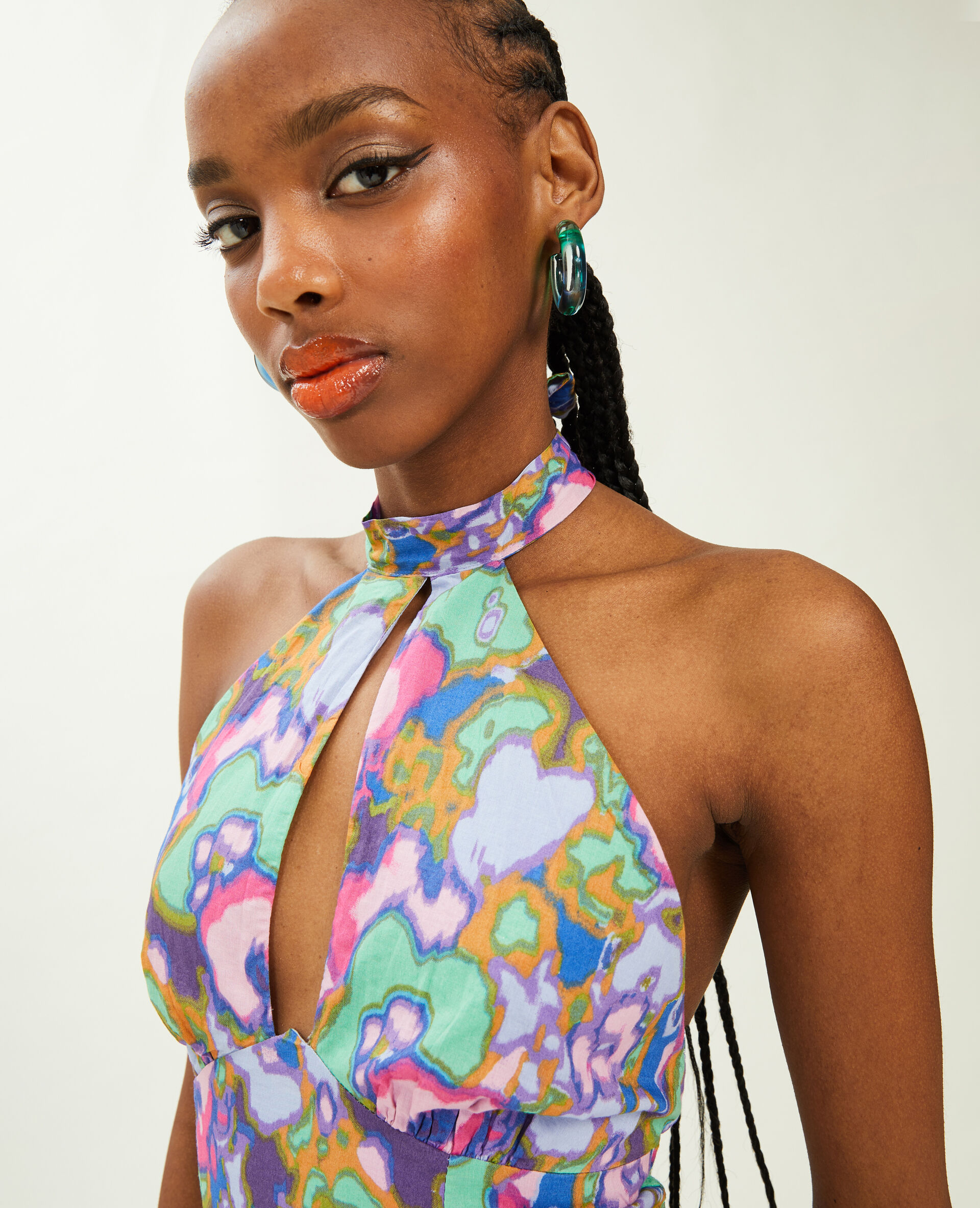 Robe courte dos-nu - Violet