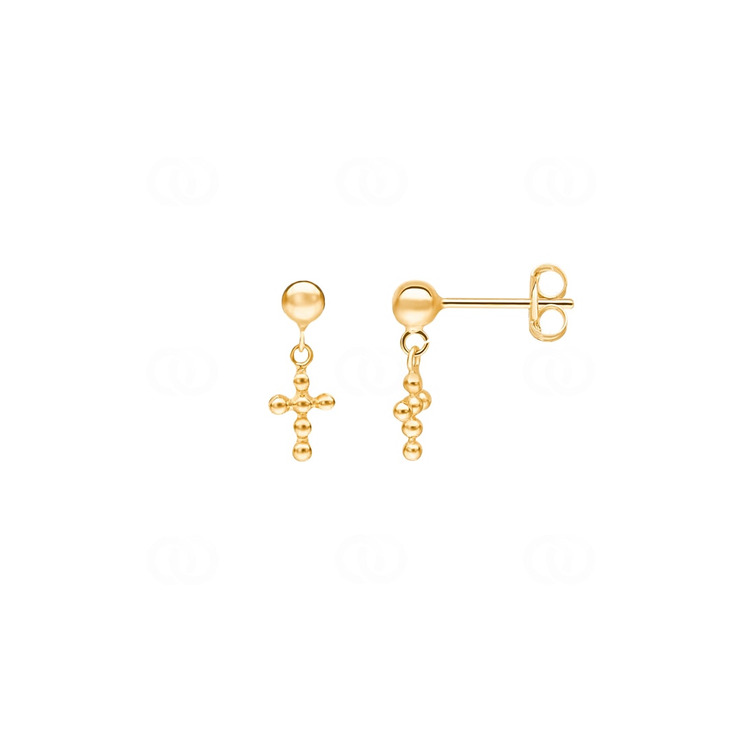 Ohrhänger 750/18 K Gelbgold Kreuz