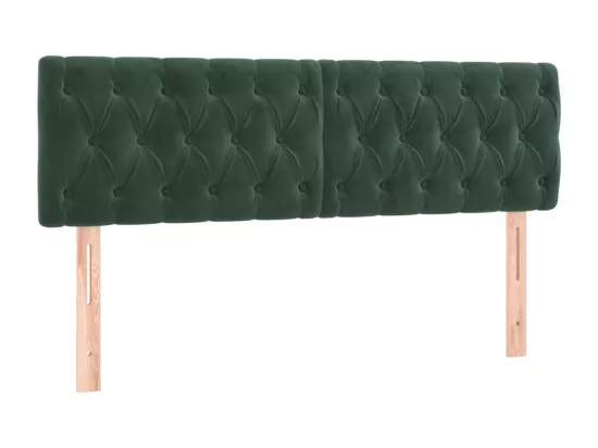 Sommier tapissier matelas et LED Vert foncé 160x200 cm Velours