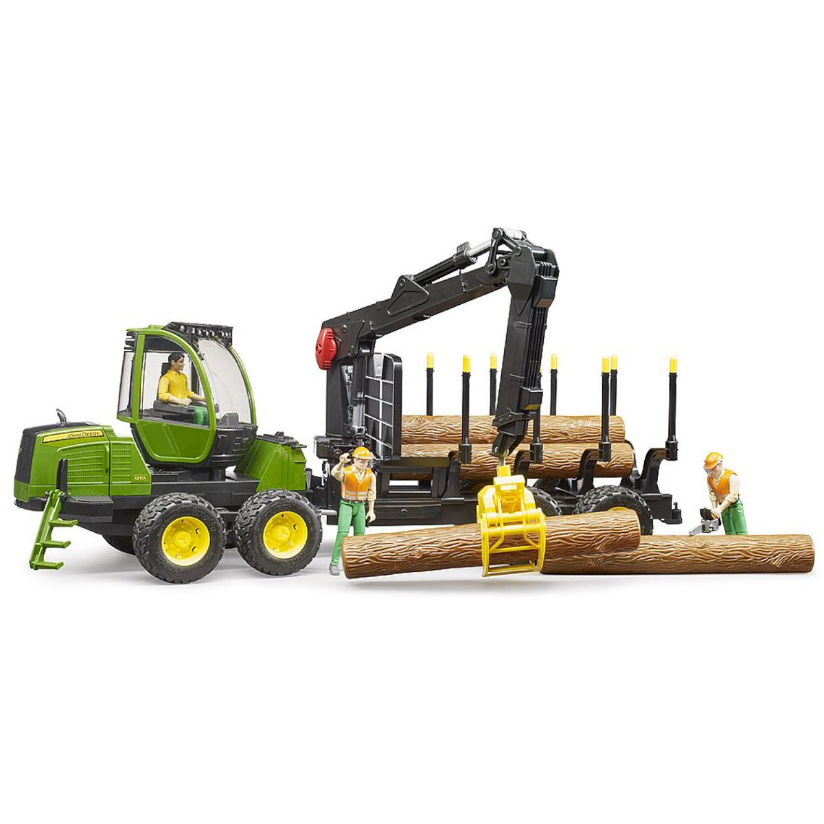 BRUDER Spielwaren GmbH + Co. KG Bruder 02133 John Deere 1210E Rückezug mit 4 Baumstämmen + Holzgreifer