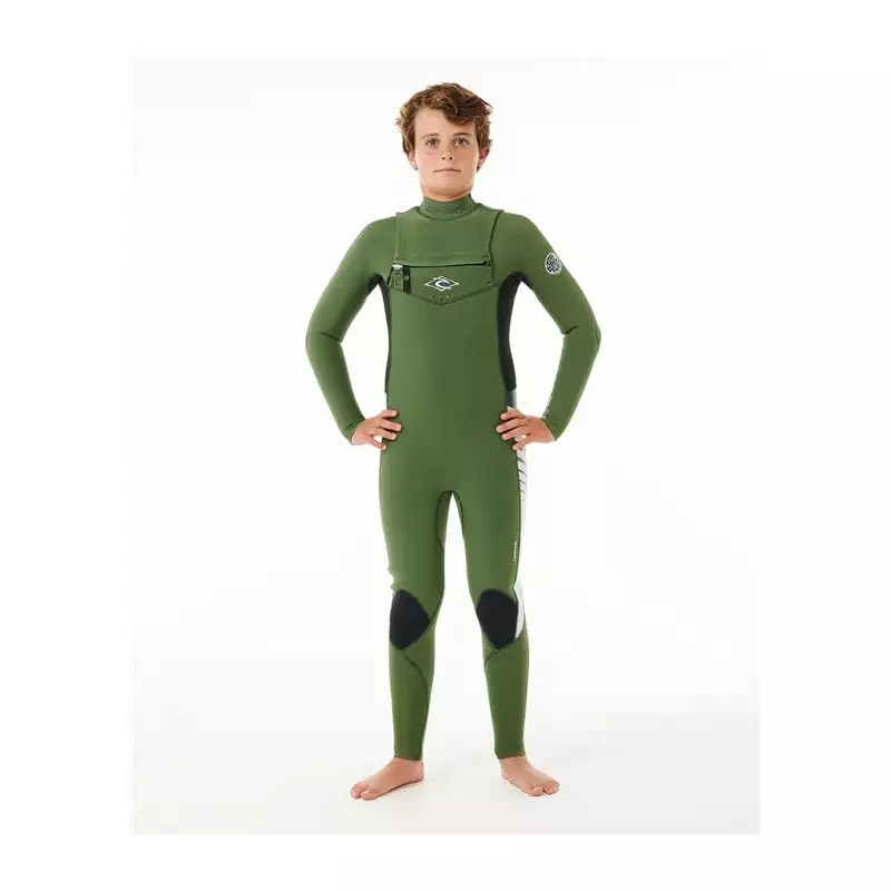 Combinaison intégrale junior RIPCURL Dawn Patrol 5/3 Chest Zip Green