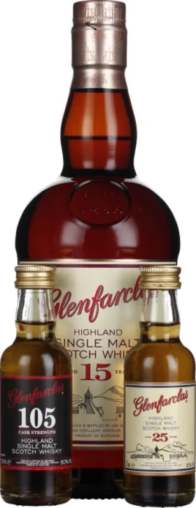 GLENFARCLAS 15 & 105 & 25 YEARS TASTING COLLECTION 80CL
