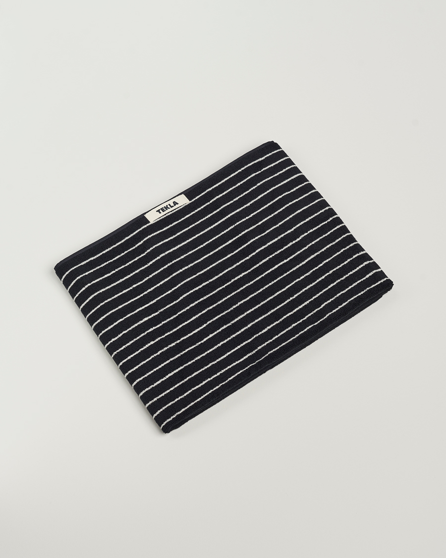 Tekla Organic Terry Bath Towel Black Stripe