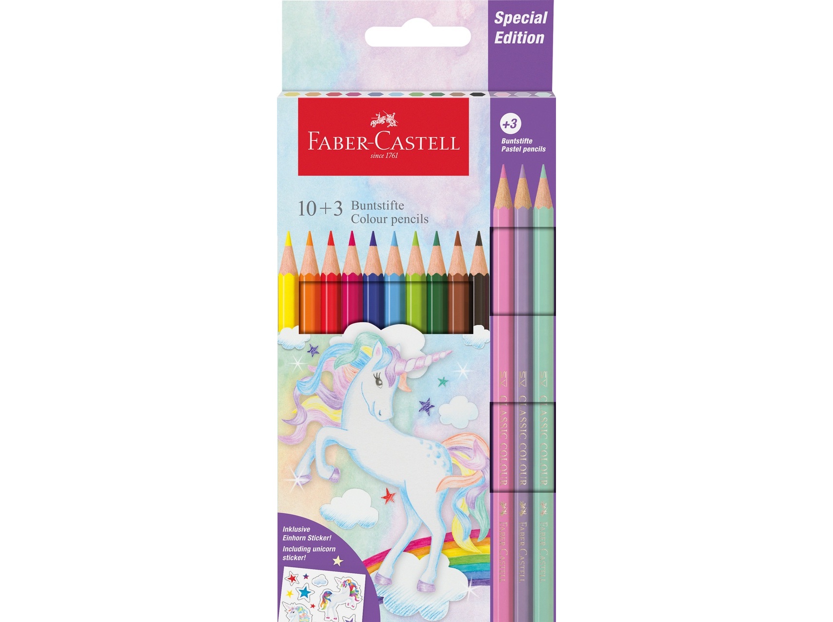 LÁPIS DE COR FABER-CASTELL UNICORN 10 UNIDADES