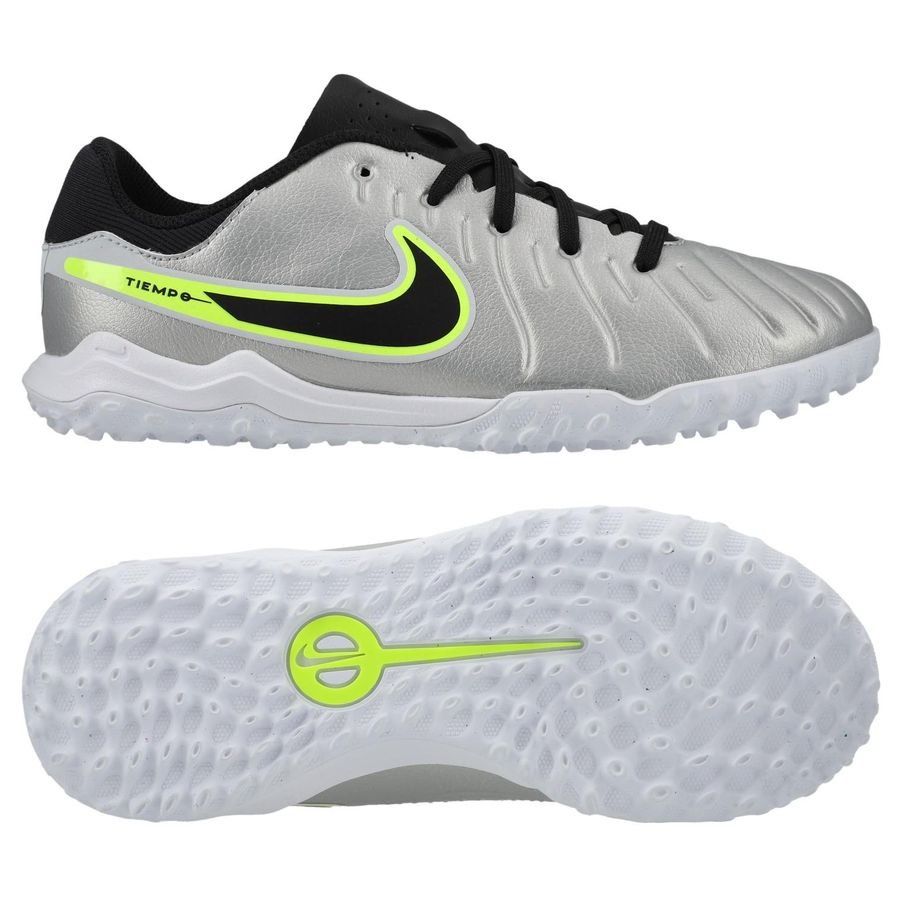 Nike Tiempo Legend 10 Academy TF Mad Voltage - Argenté/Noir/Jaune Fluo Enfant