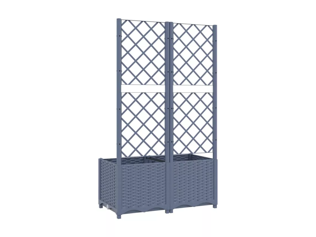 Jardinière bac lit surélevé grise 80 x 40 x 136 cm 02_0038306