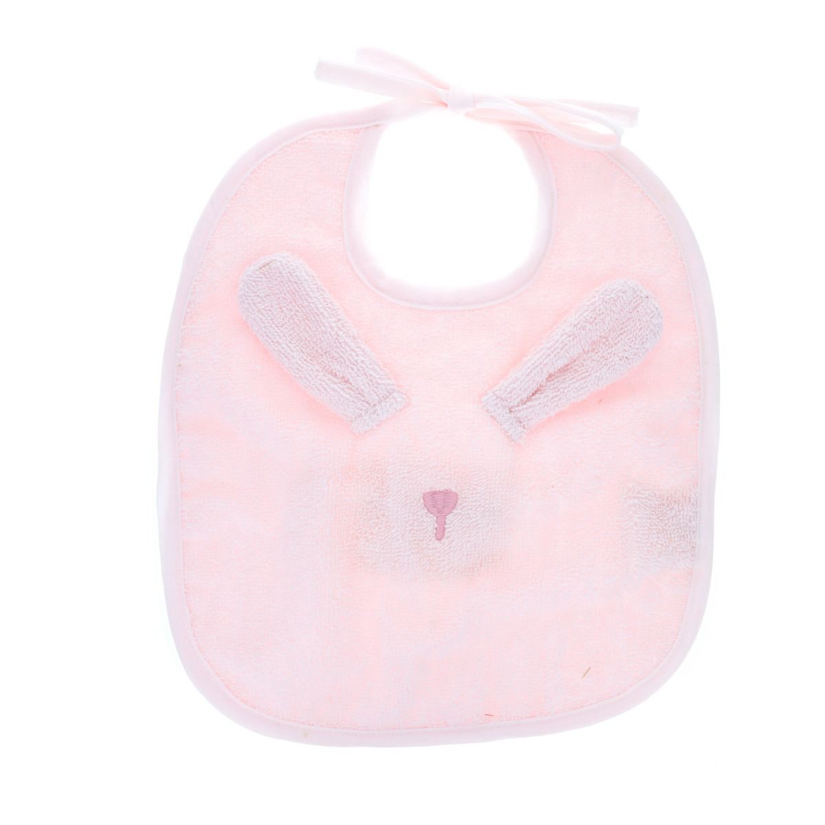 Bavoir en éponge Lapin rose Amande