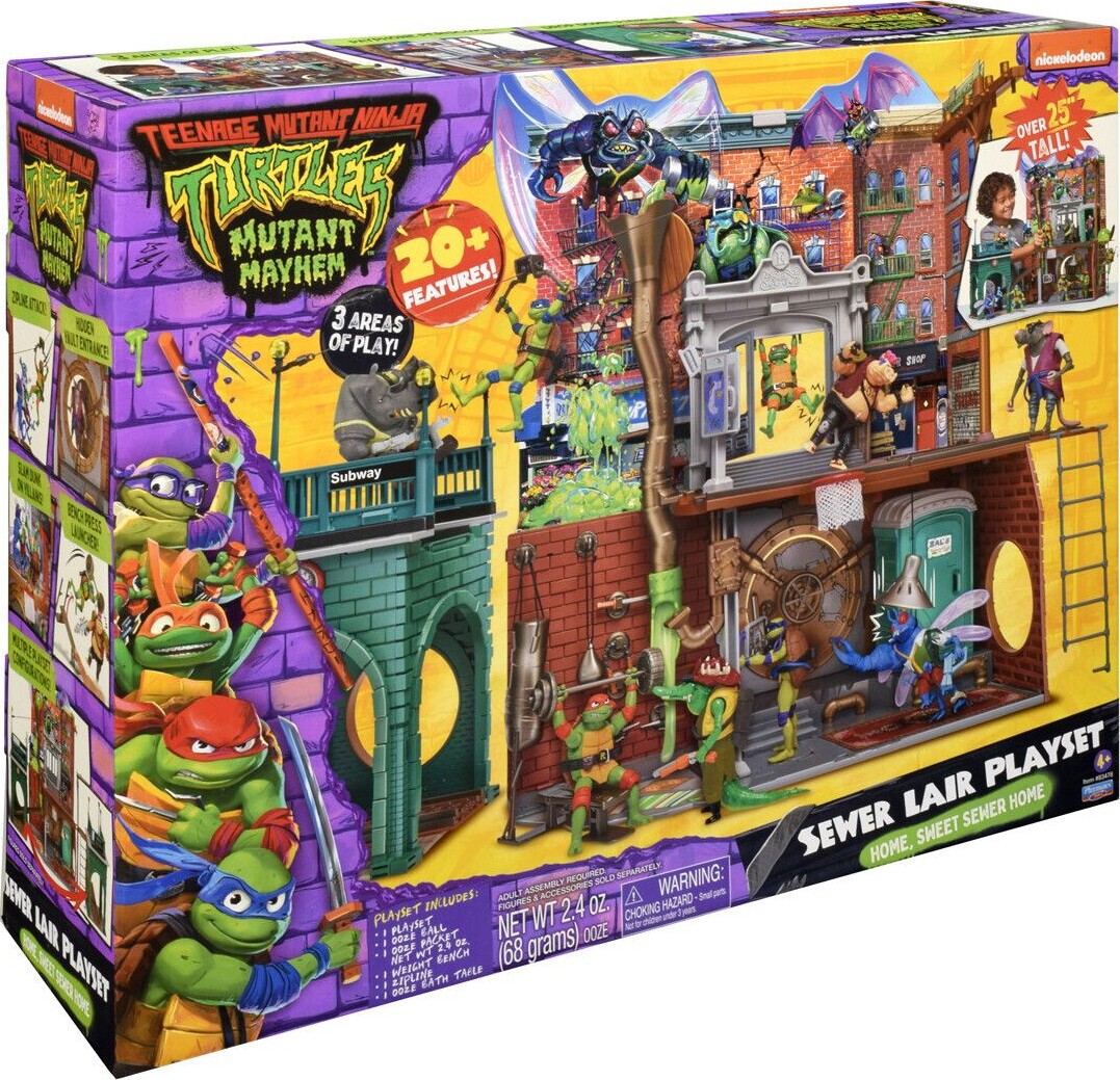 Ninja Turtles Legetøj - Mutant Mayhem - Sewer Lair Dlx Legesæt