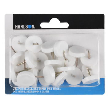 HANDSON meubelglijder met nagel nylon Ø20 mm 24 stuks