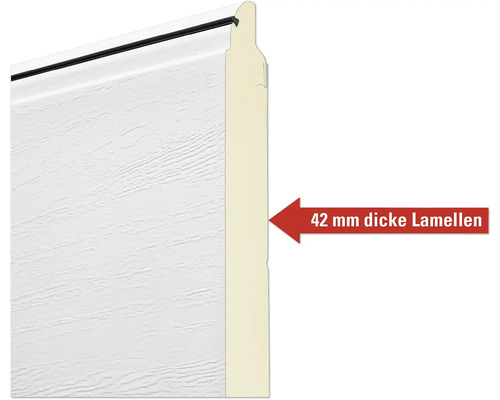 ARON Classic Garagedeur Sectionaaldeur M-ribbel Houtnerf RAL 9016 Verkeerswit 2500x2125 mm incl. Garagedeuropener, 2-knops handzender