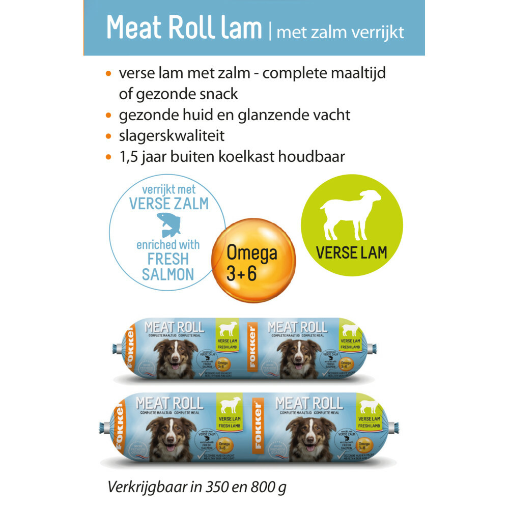 10x Fokker Meat Roll Lam - Zalm800 gr