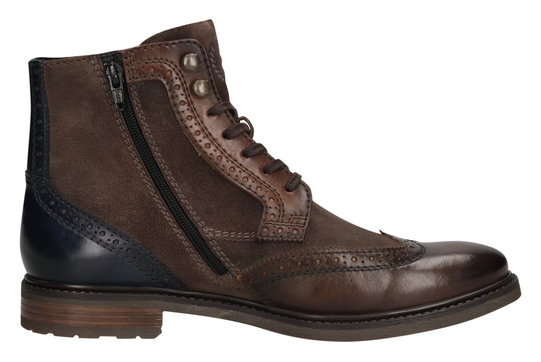 bugatti Schnürboots  Stiefel, Anzugschuh, Boots mit eleganter Flügelkappe