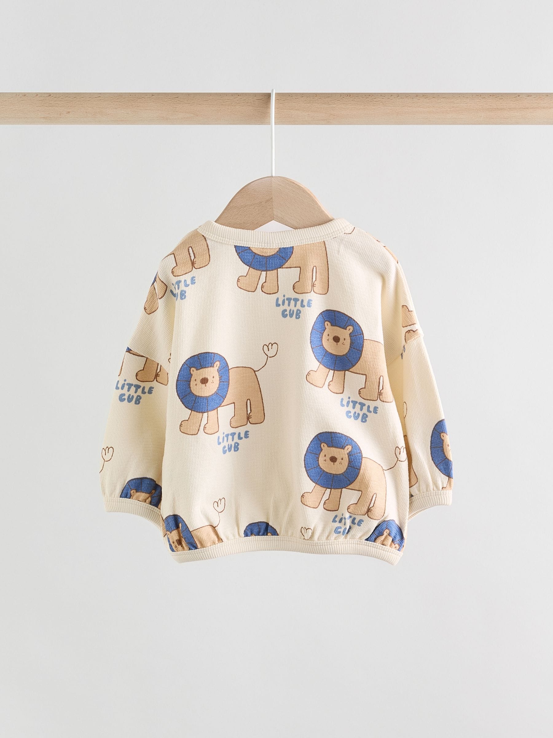Blauw leeuw - Babyset van top en leggings van 100% katoen (0mnd-2jr)