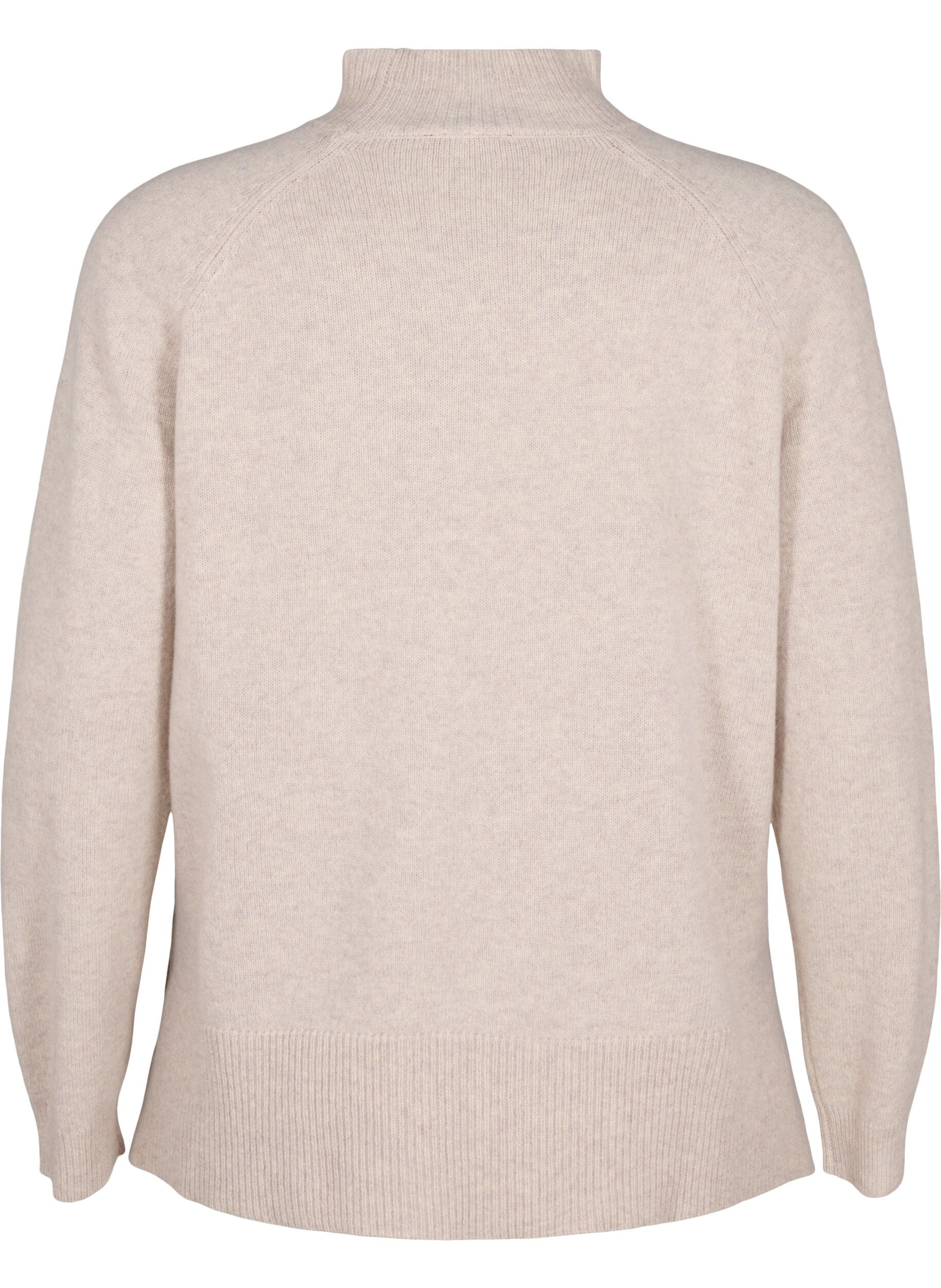 Strikbluse i merinould med turtleneck