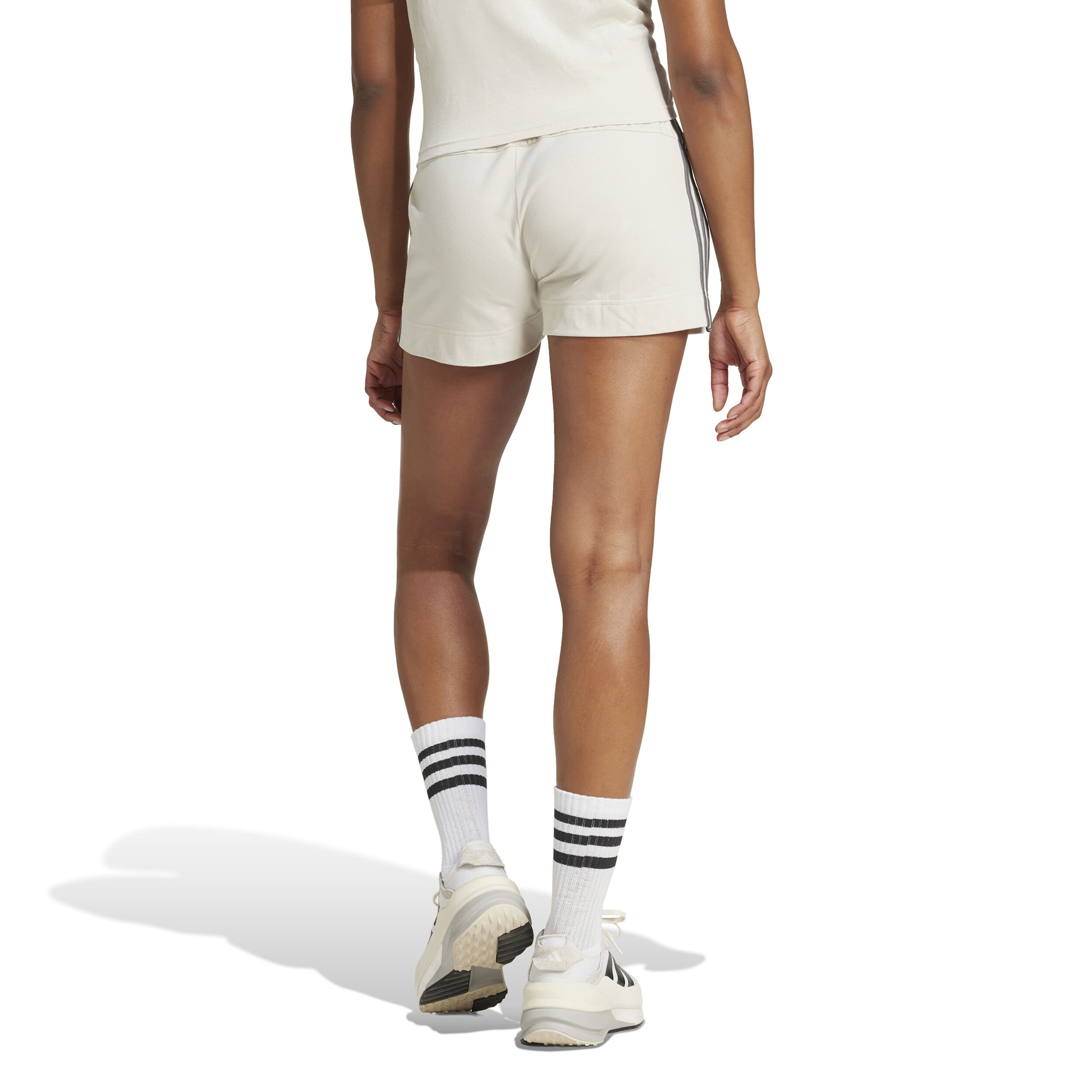 adidas 3Stripes Single Jerseys Shorts Femmes - Crème