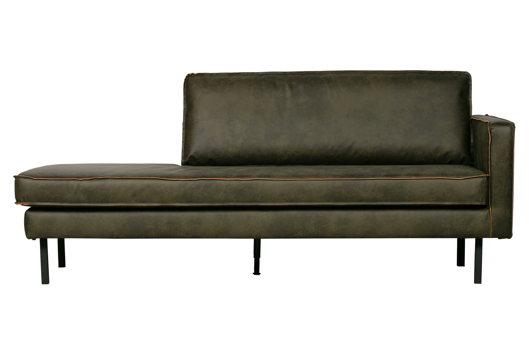BePureHome daybed Rodeo lederlook Rodeo Daybed Lederlook Rechts - Army