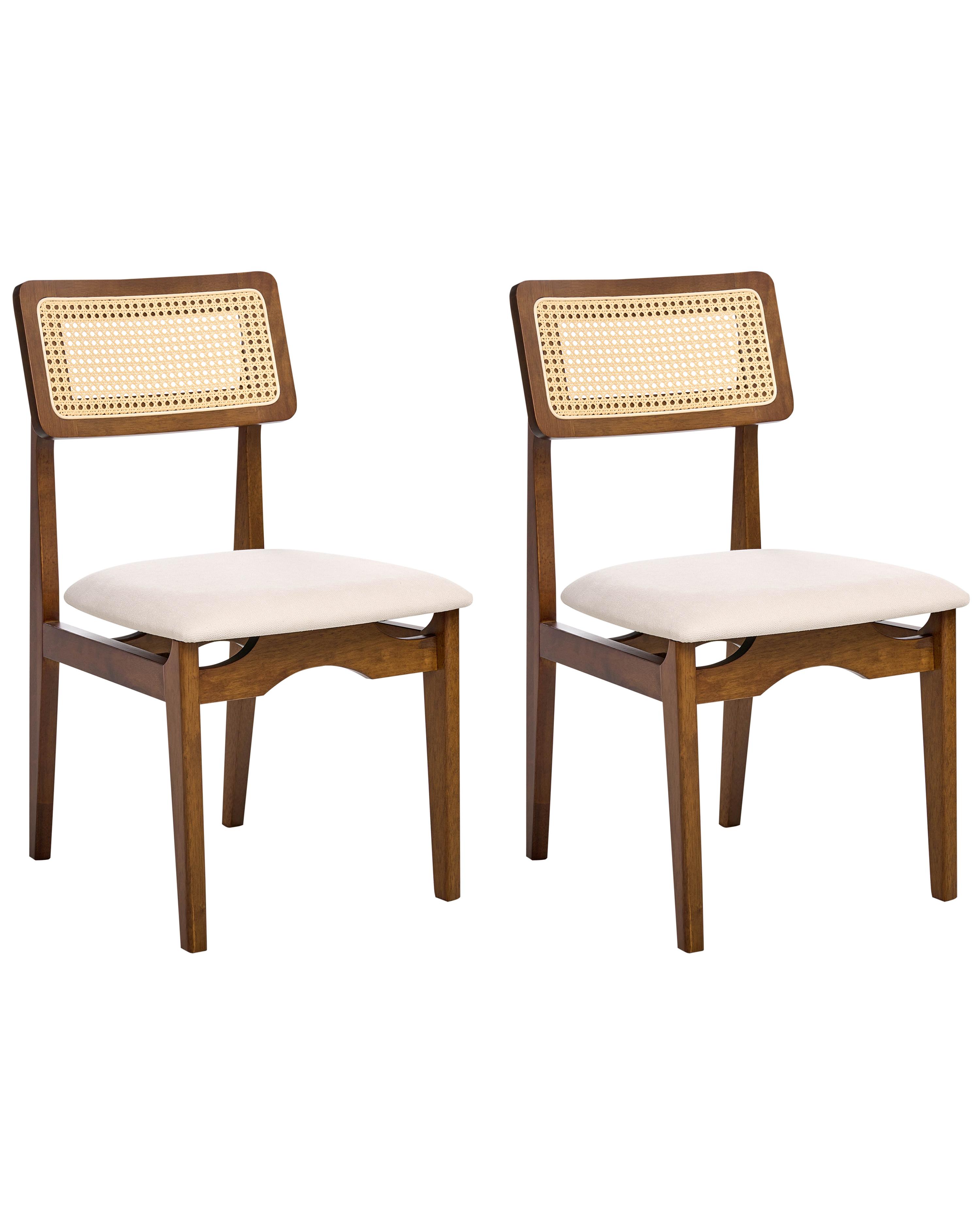 Set van 2 eetkamerstoelen RUBONIA Hout Donkerbruin