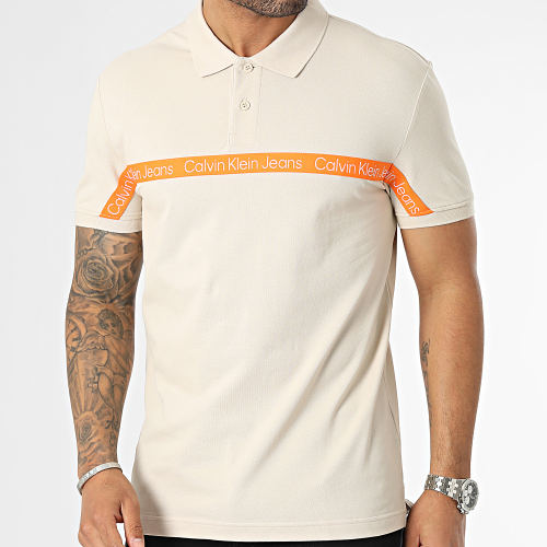 Polo Manches Courtes Logo Tape 2856 Beige